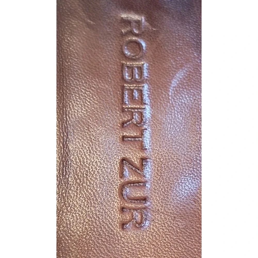 ROBERT ZUR MENS SHOES BLACK 7.5 Leather‎ Woven Loafers Slip On Driving Luxury
